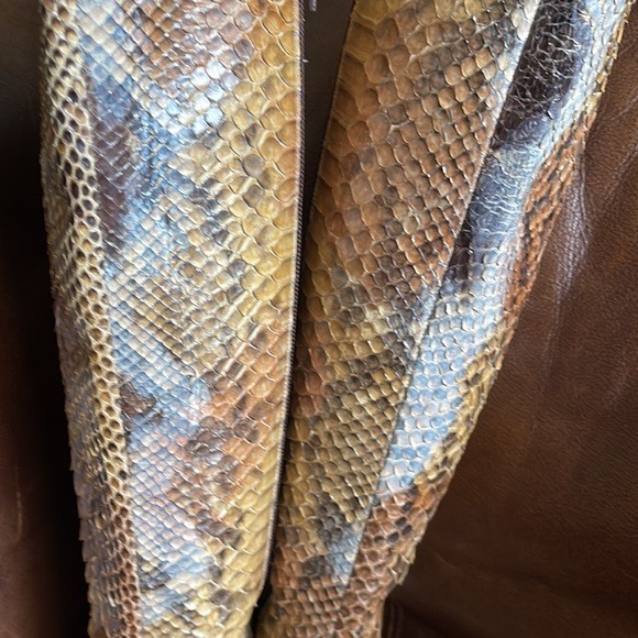 Gold/ Tan color PYTHON BOOT with shades of gray and dark brown. - Picture 8 of 8